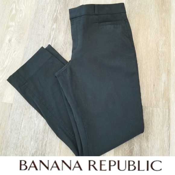 Banana Republic Women's Sloan Fit Black Straight Leg Trouser Pants Stretch sz 12 - Picture 4 of 16